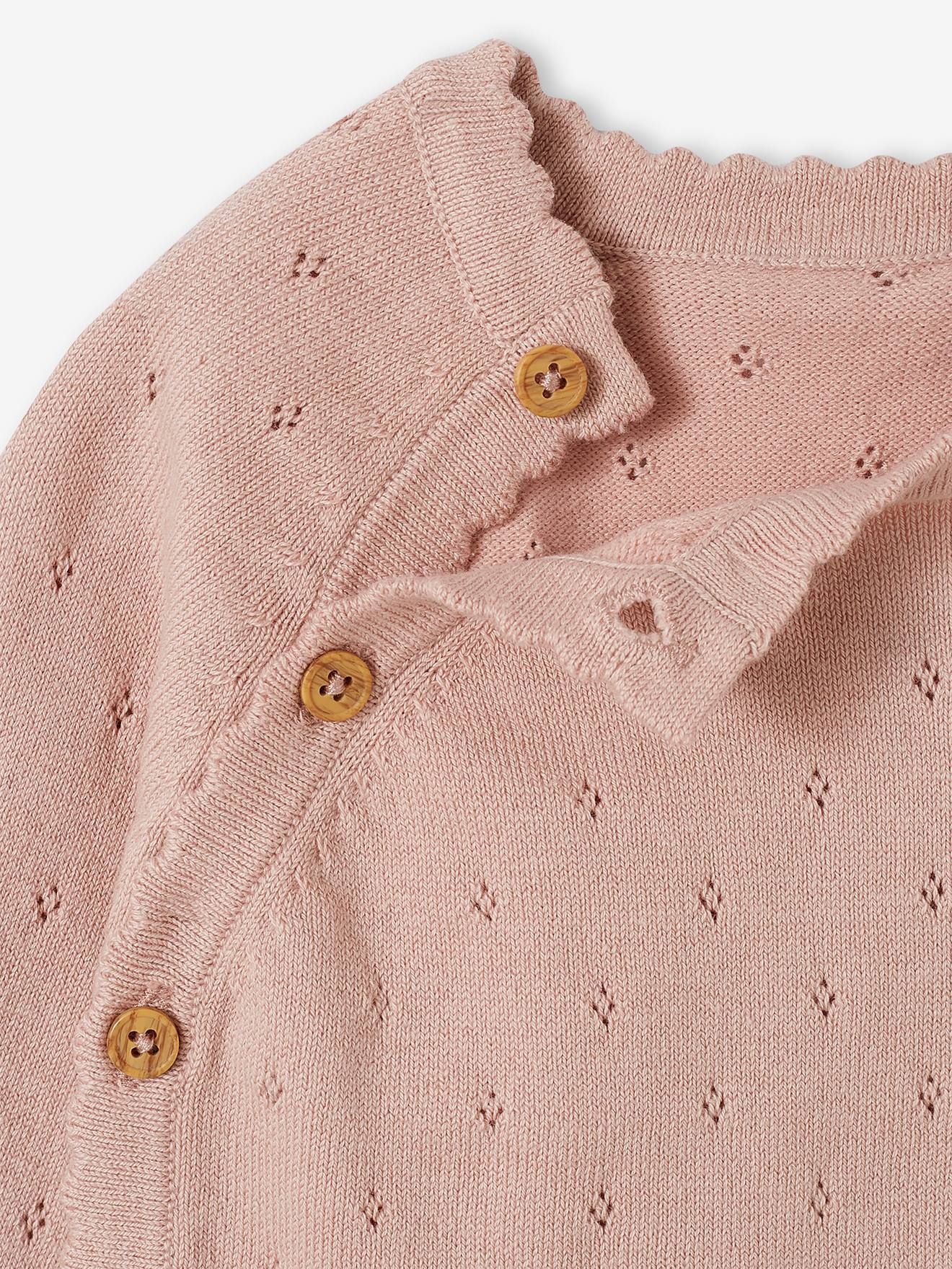 Vertbaudet Baby Strickjacke aus Ajourstrick - malve