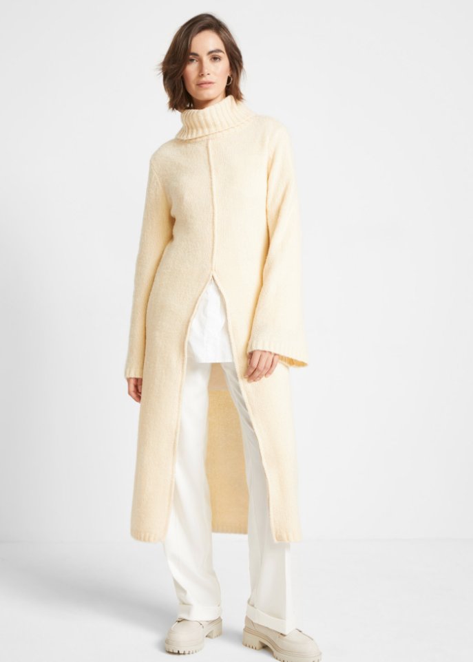 Long-Pullover mit Tragevariante