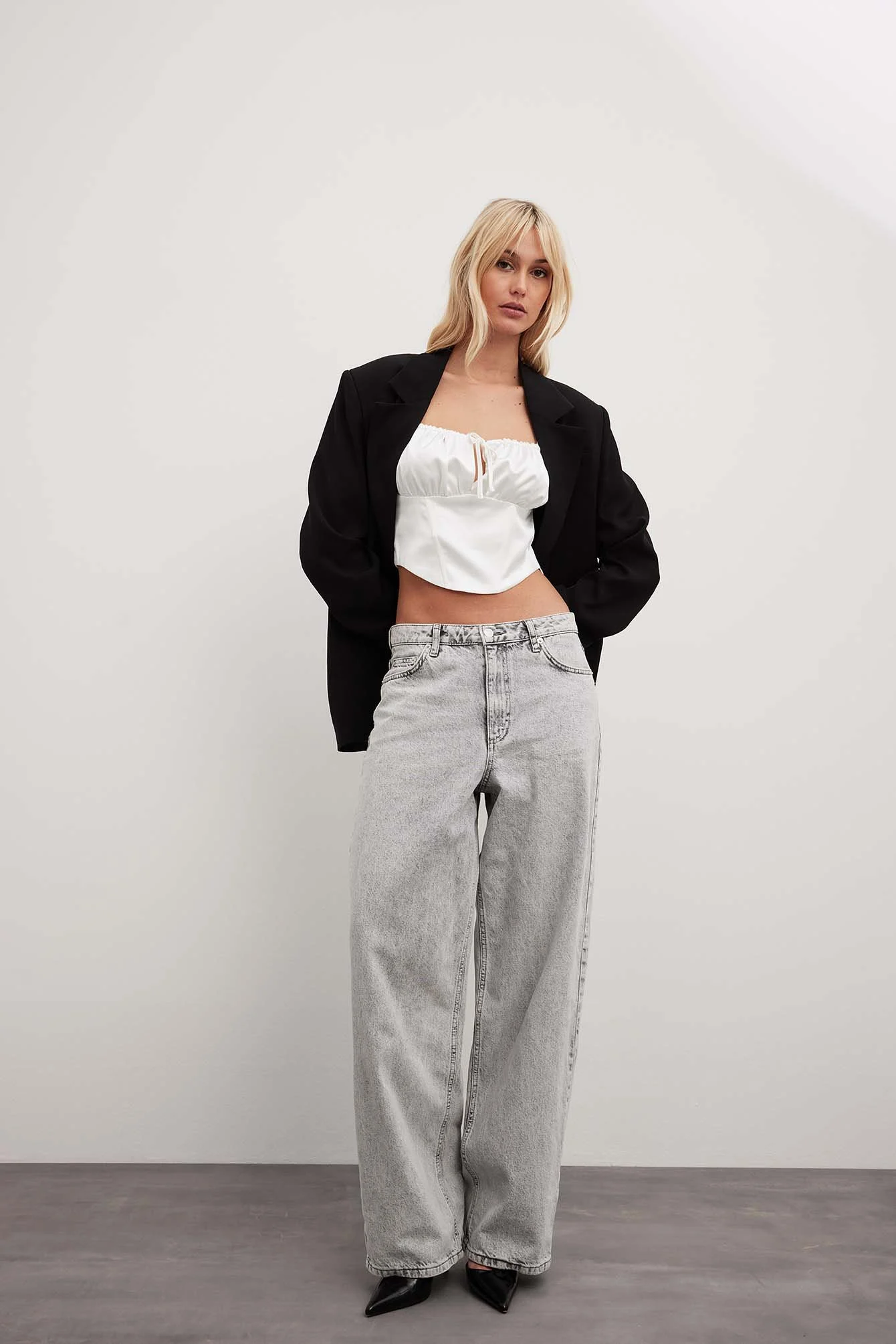 Korsett-Crop-Top aus Satin