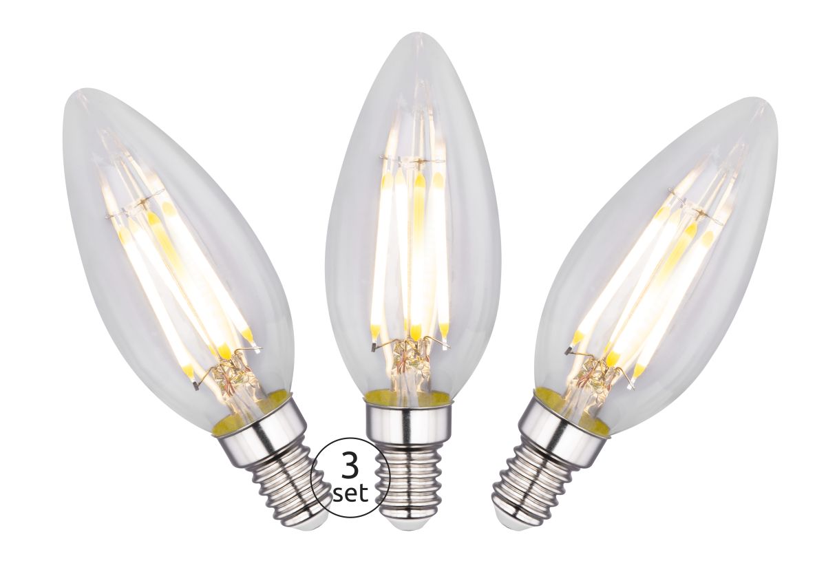 Globo 3-er Set E14 LED Leuchtmittel Kerze