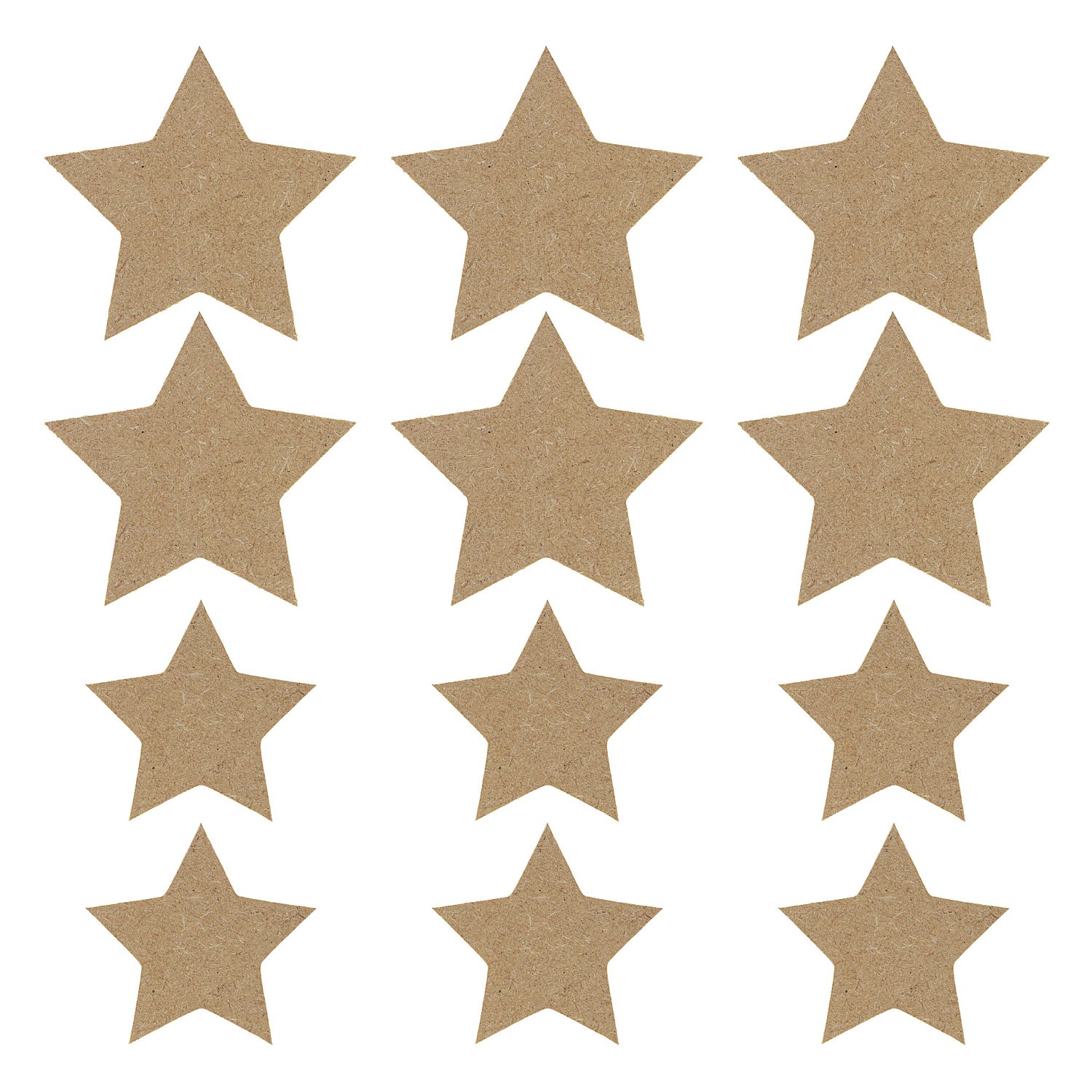 MDF Sterne 6 cm und 8 cm, 12 Stück