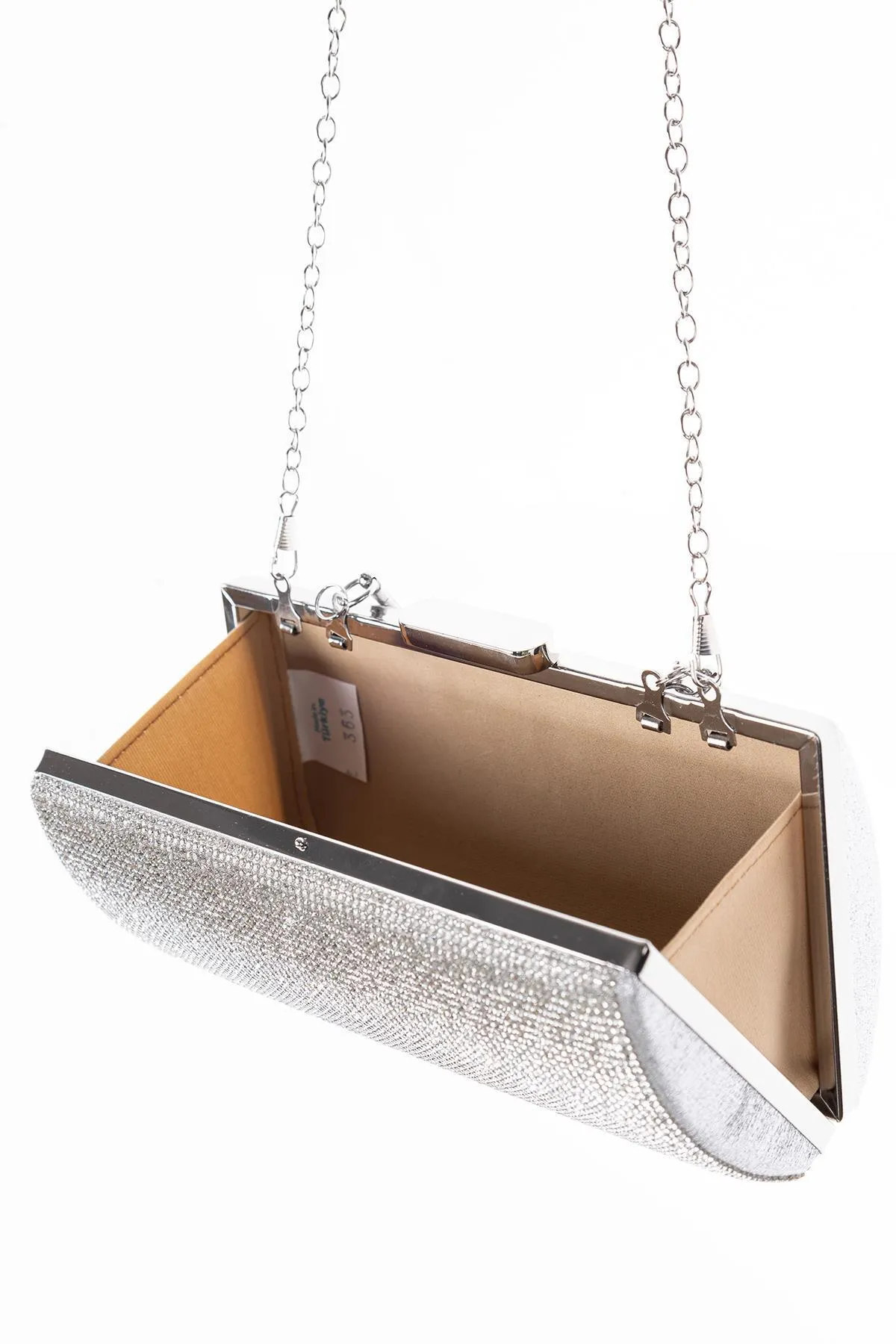 Getcho  Montes Damen-Abendtasche mit Steinstickerei und Kettenriemen