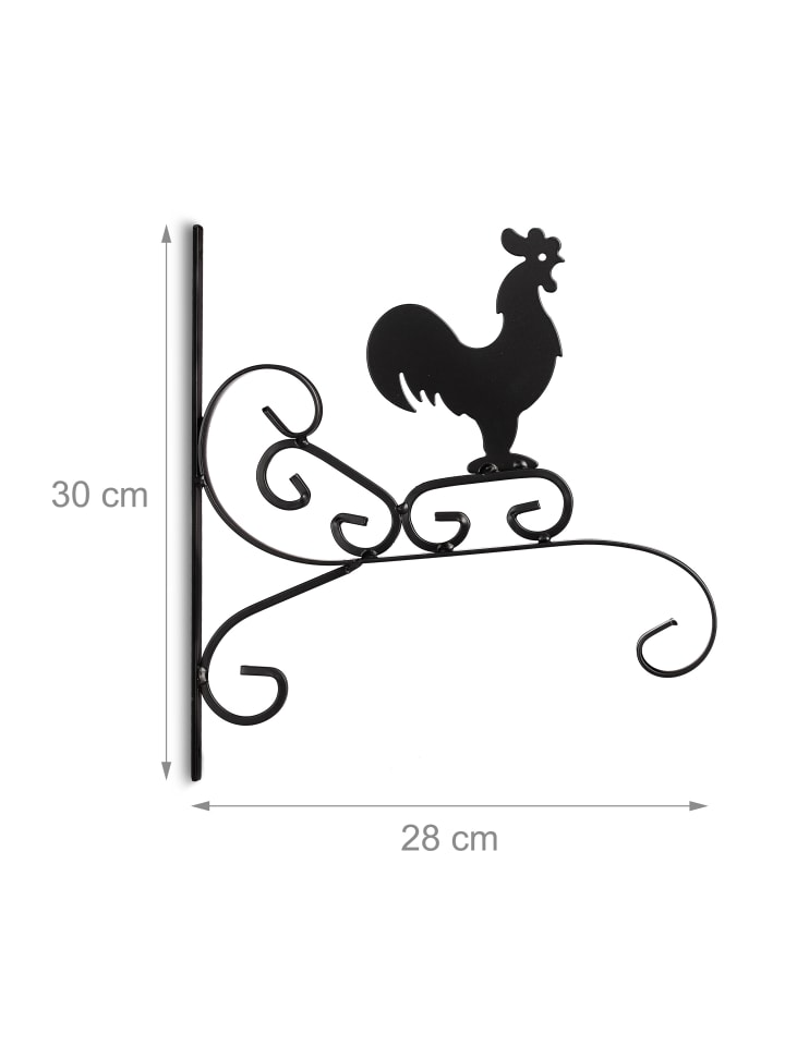 relaxdays Blumenhaken Hahn in Schwarz günstig kaufen onesize