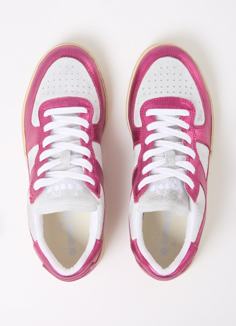 Skórzane buty sportowe Diadora Mi Basket Low z metalicznym wykończeniem