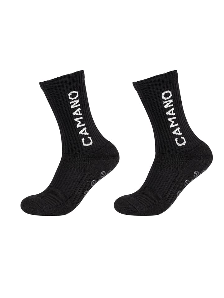 camano Sportsocken mit Grip Extrastark Anti Rutsch Fußballsocken Tennissocken Schweißabsorbierend Perfekter Sitz  Coolmax Netzbelüftung  verstärktem Fersen- und Zehenbereich 2er Pack function in Schwarz günstig kaufen