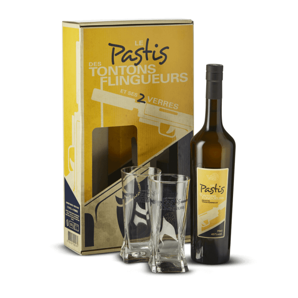 Coffret Pastis Les Tontons Flingueurs + 2 Verres