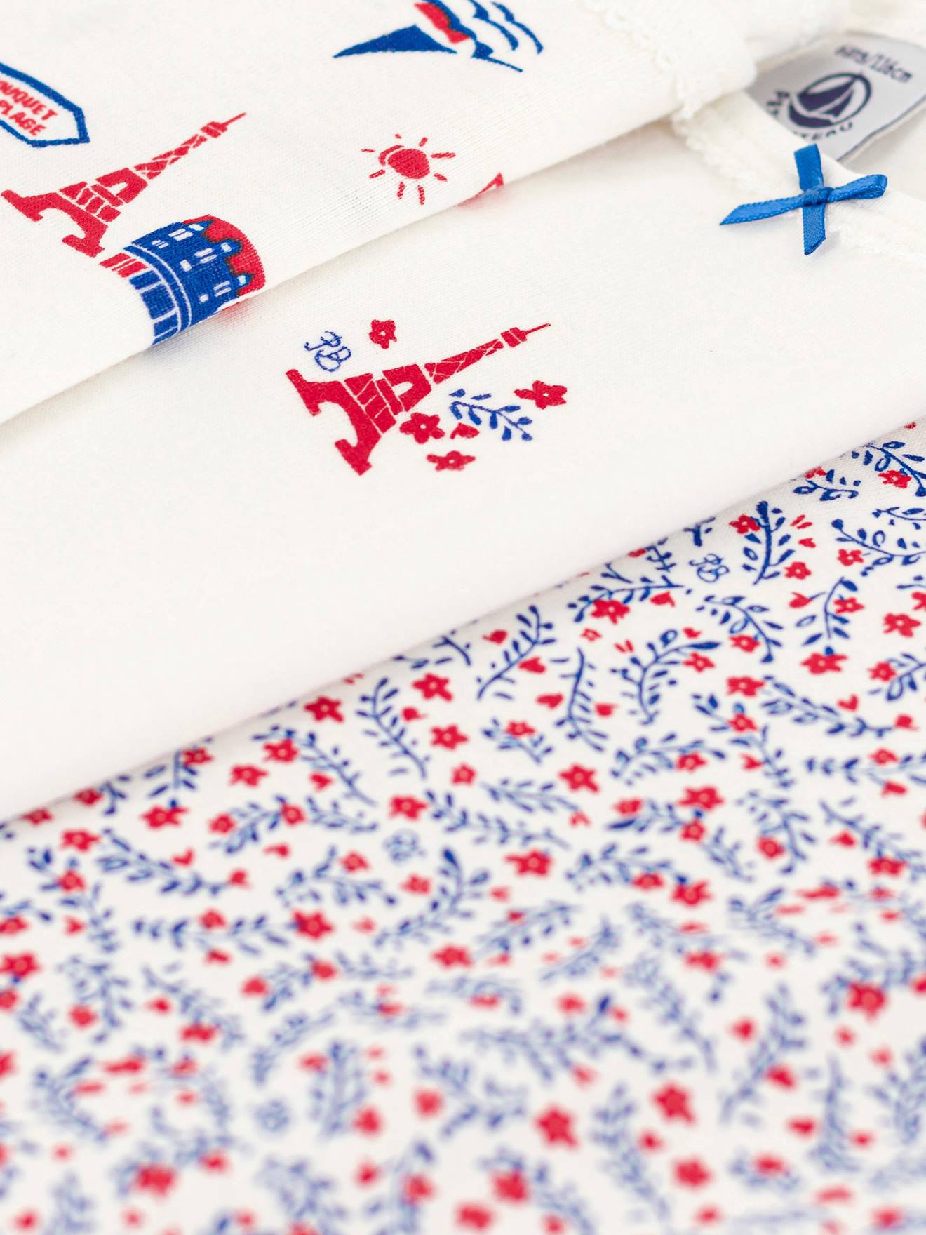 Lot de 3 chemises à bretelles en coton bio PETIT BATEAU blanc