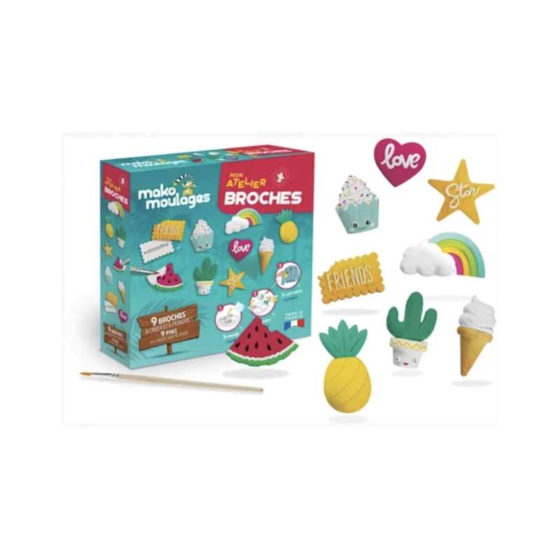 Mon atelier Broches, 9 broches à créer et à peindre