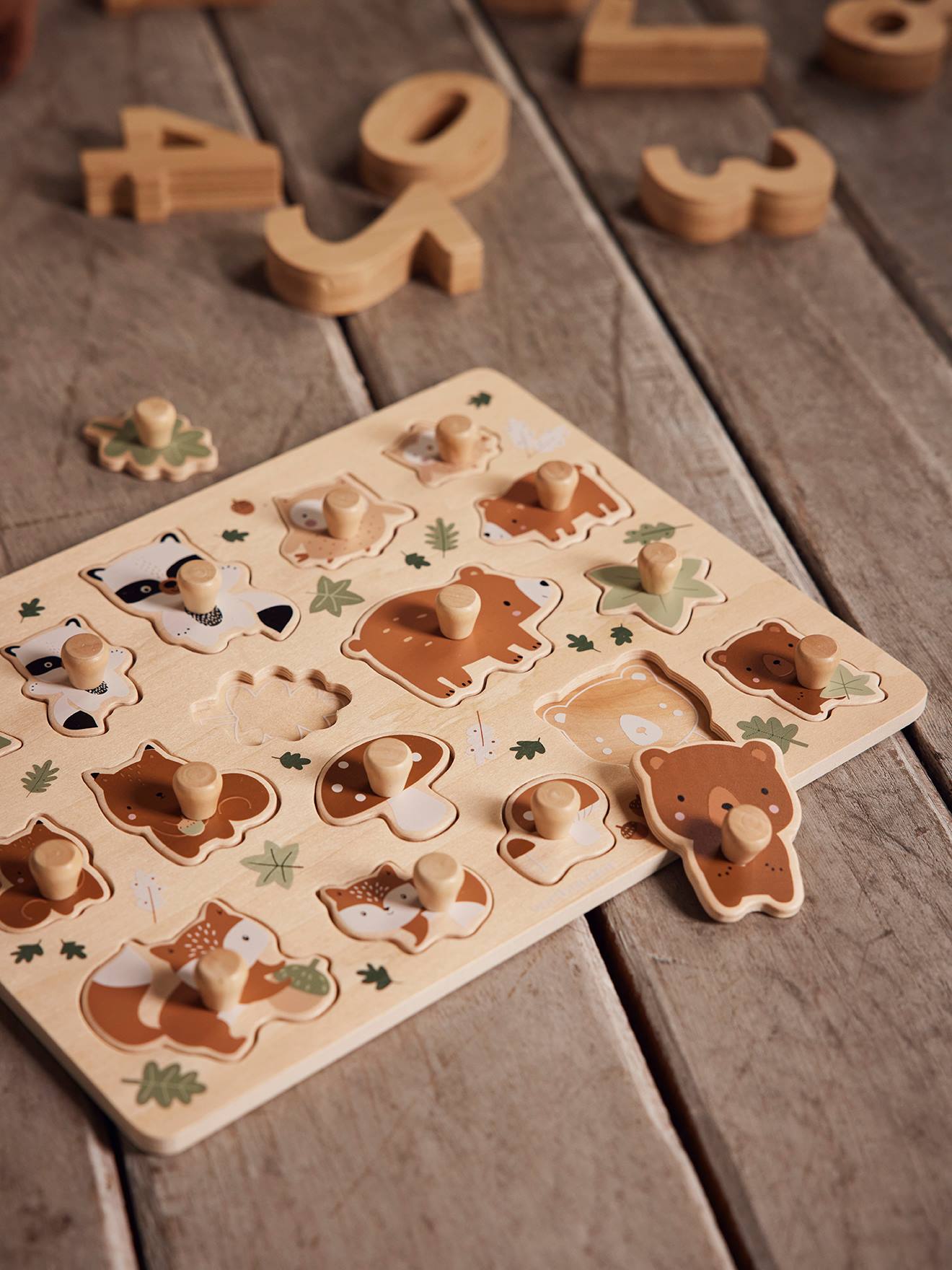 Puzzle boutons GREEN FOREST en bois FSC® multicolore