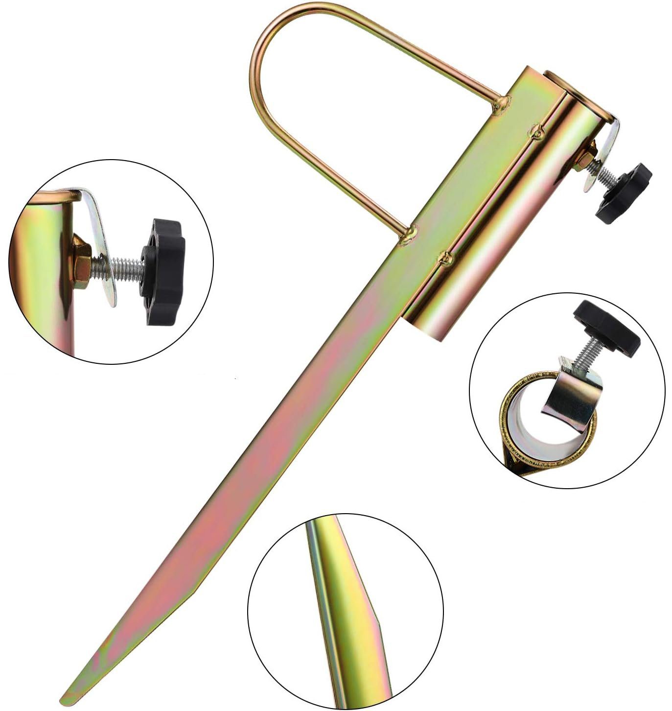 EBUY Balkonklammer Metall Regenschirm Pfahl Windproof Garten Strand Balkon, 1 tlg.
