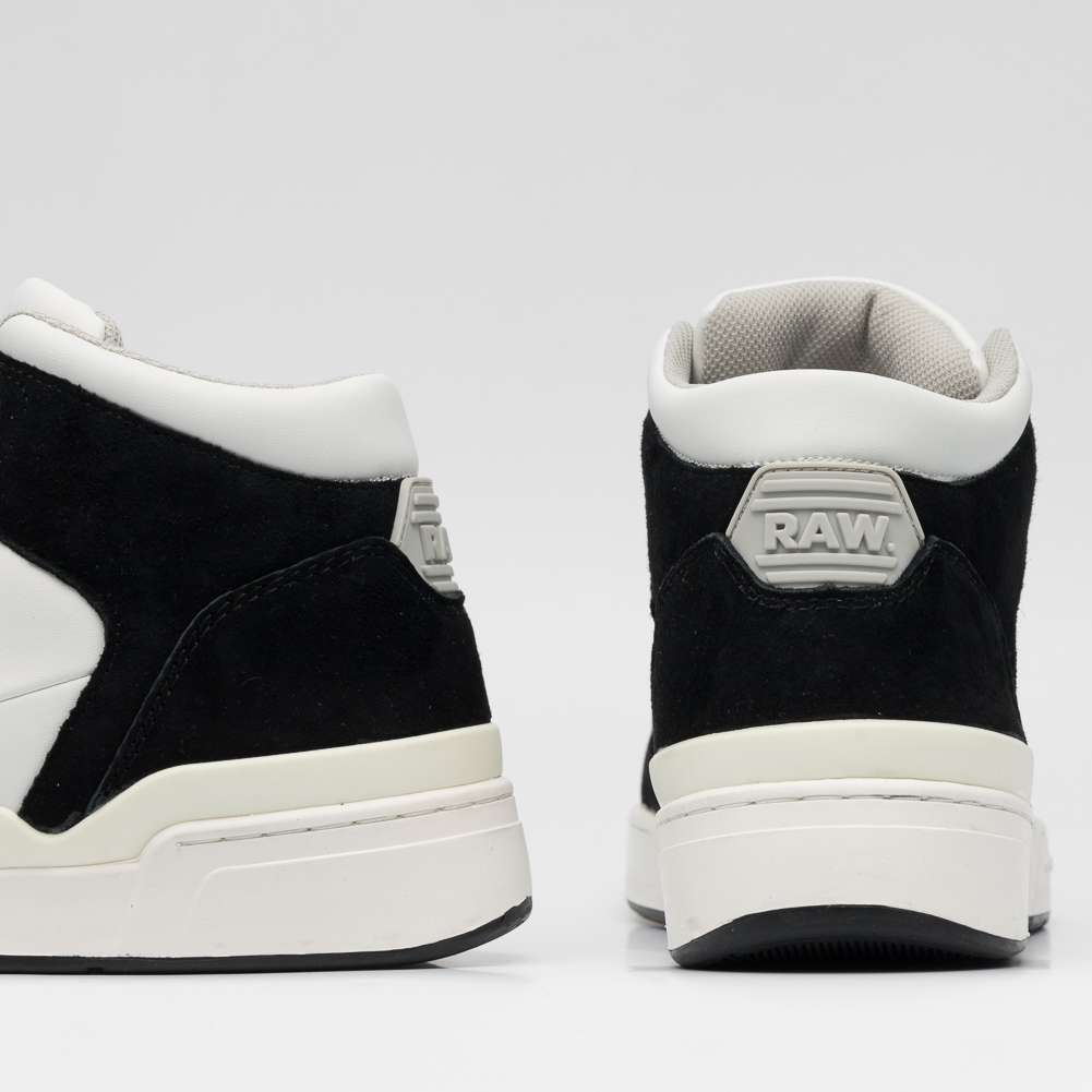 G-STAR RAW ATTACC Mid Basic Herren Leder Sneaker 2212 040711 WHT-BLK