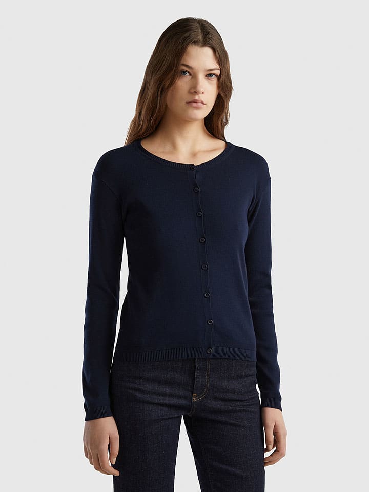 Benetton Cardigan in Dunkelblau günstig kaufen