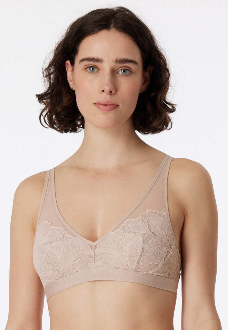 Soft BH bügellos Racerback beige - Modal & Lace