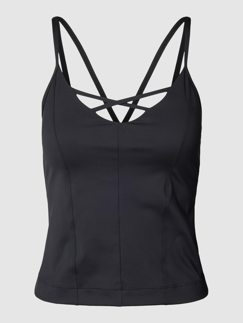 Top mit Ziernähten Modell 'ELLA' in schwarz