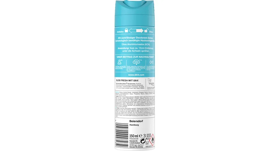 8X4 Deospray No.19 Pure Freshness 150 ml