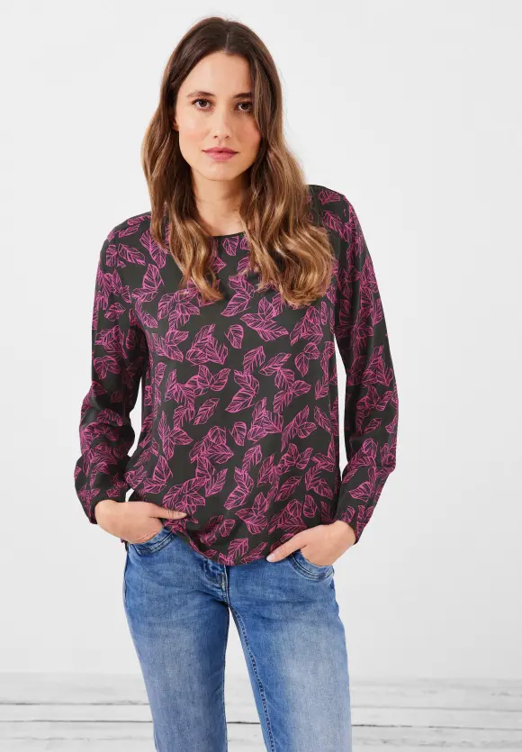 CECIL Bluse mit Blätter Print