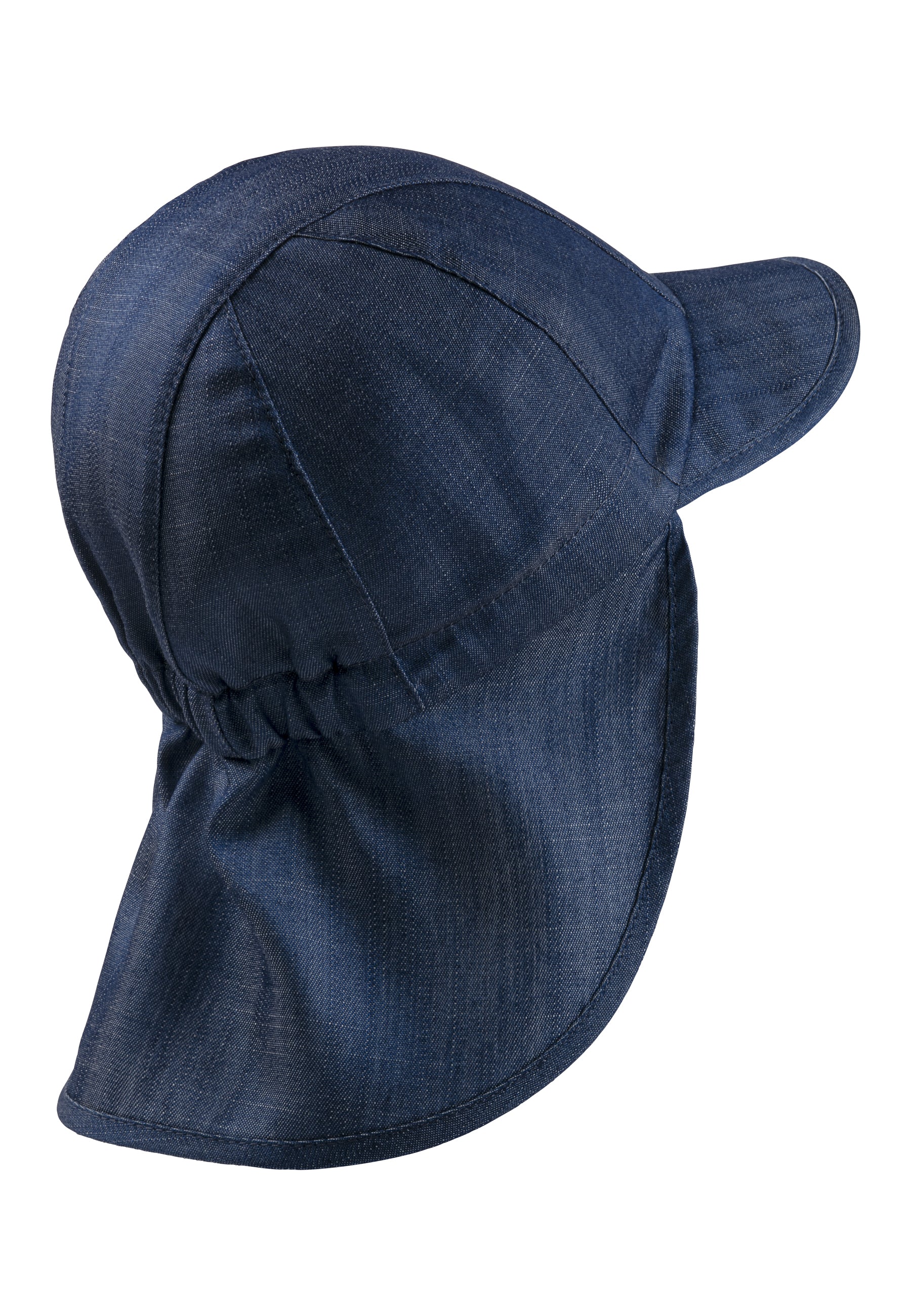Schirmmütze mit Nackenschutz aus leichtem Jeansstoff