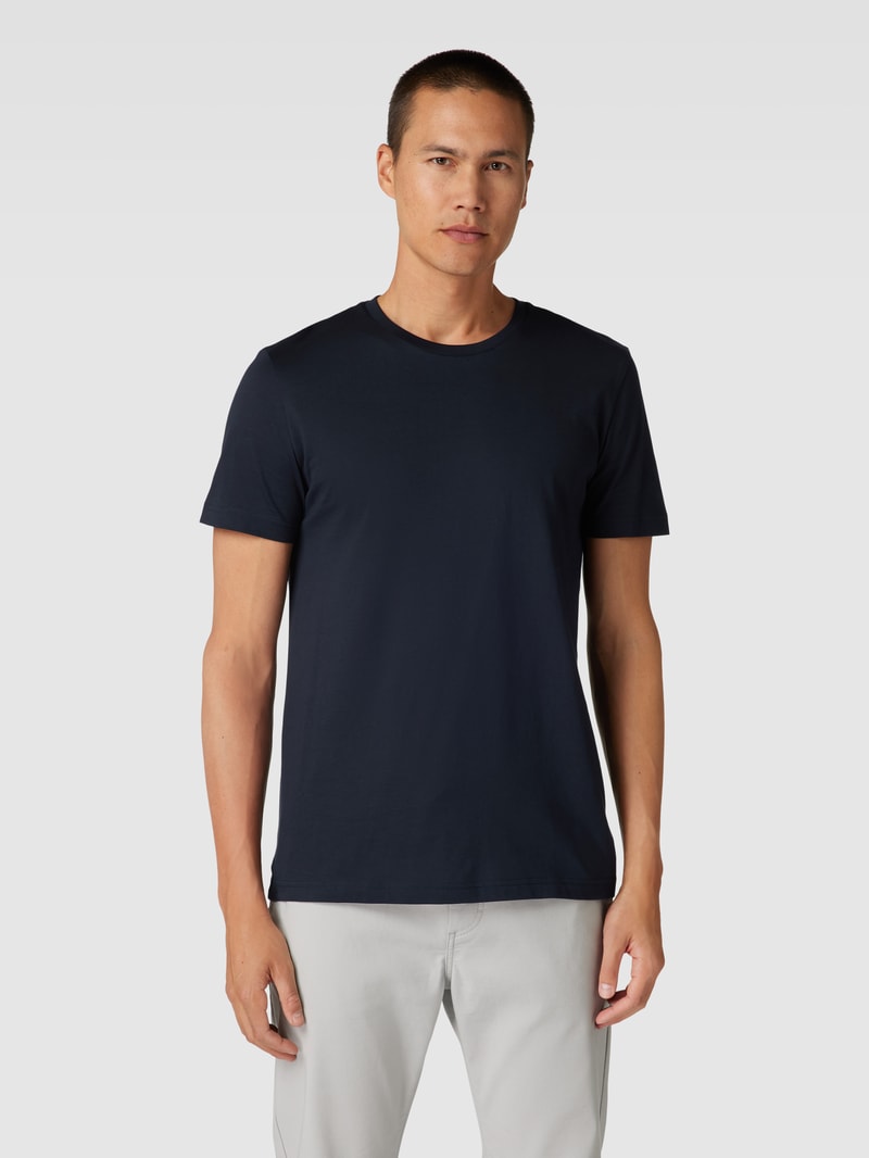 T-Shirt aus Baumwolle mit Rundhalsausschnitt in marineblau