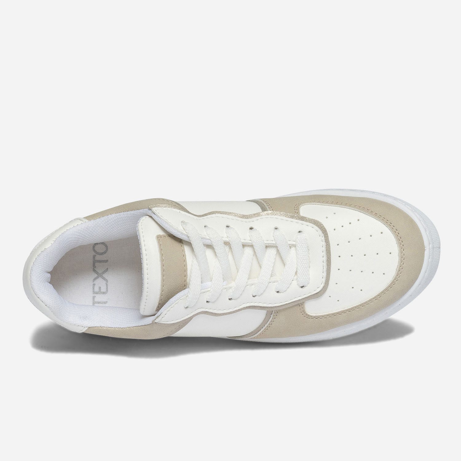Tennis TEXTO écrue, beige et or