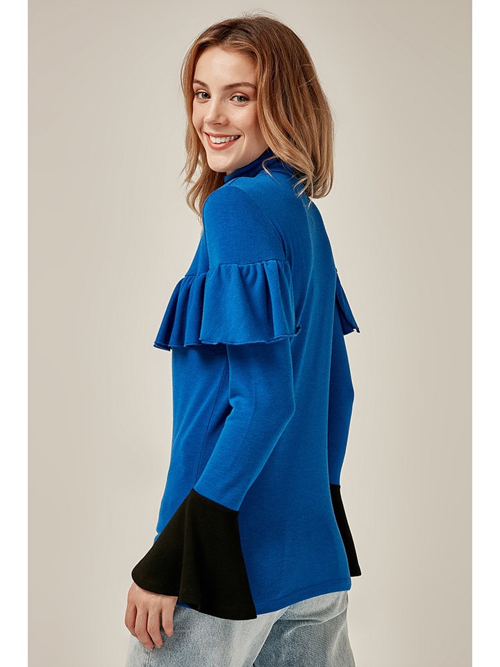 So You Bluse in Blau/ Schwarz günstig kaufen