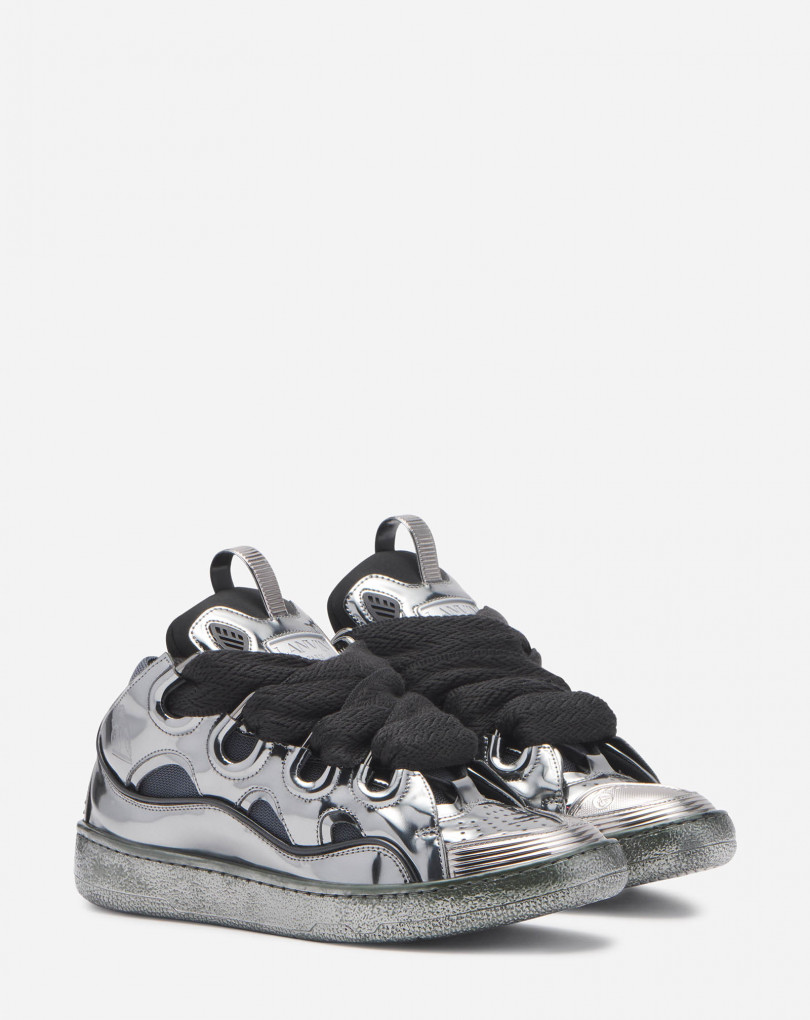 SNEAKERS CURB EN CUIR METALLISÉ