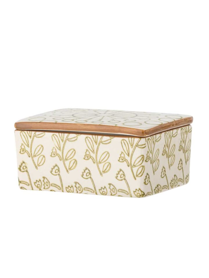 Bloomingville Butterdose MAPLE Weiß Grün Keramik mit Deckel günstig kaufen onesize