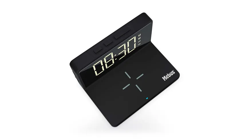 Mebus Digitaler Wecker mit Handy-Aufladestation schwarz