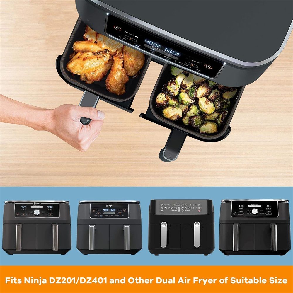 Runxizhou Backform 2Pcs Airfryer Zubehör für Ninja Foodi Max Dual Zone AF400EU AF300EU