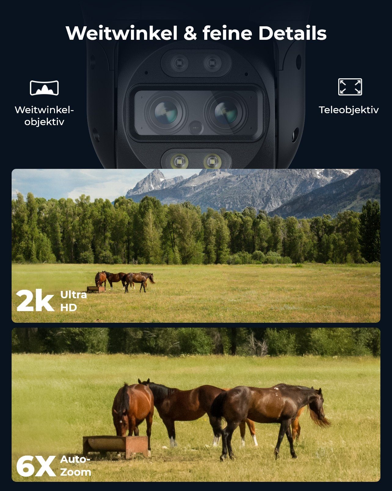 Reolink 2K Wired 4G Dual-Objektiv Trackmix Series G765 Überwachungskamera (Außenbereich, Pan &Tilt, Smarte Erkennung, Auto Tracking, 6X Hybridzoom)