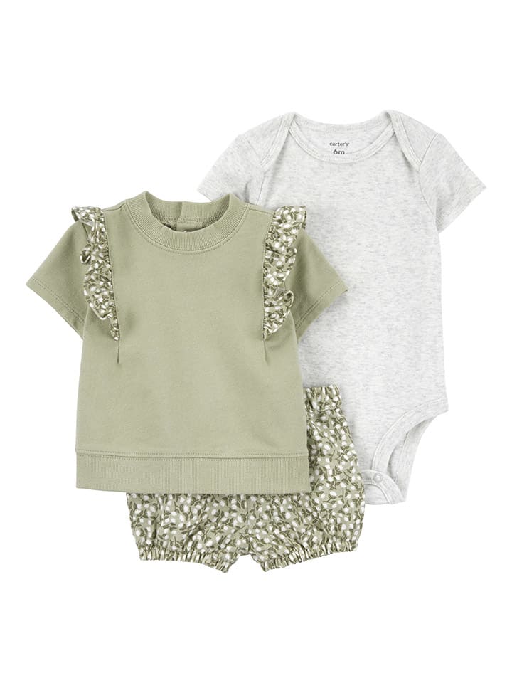 carter's 3tlg. Outfit in Khaki/ Grau günstig kaufen