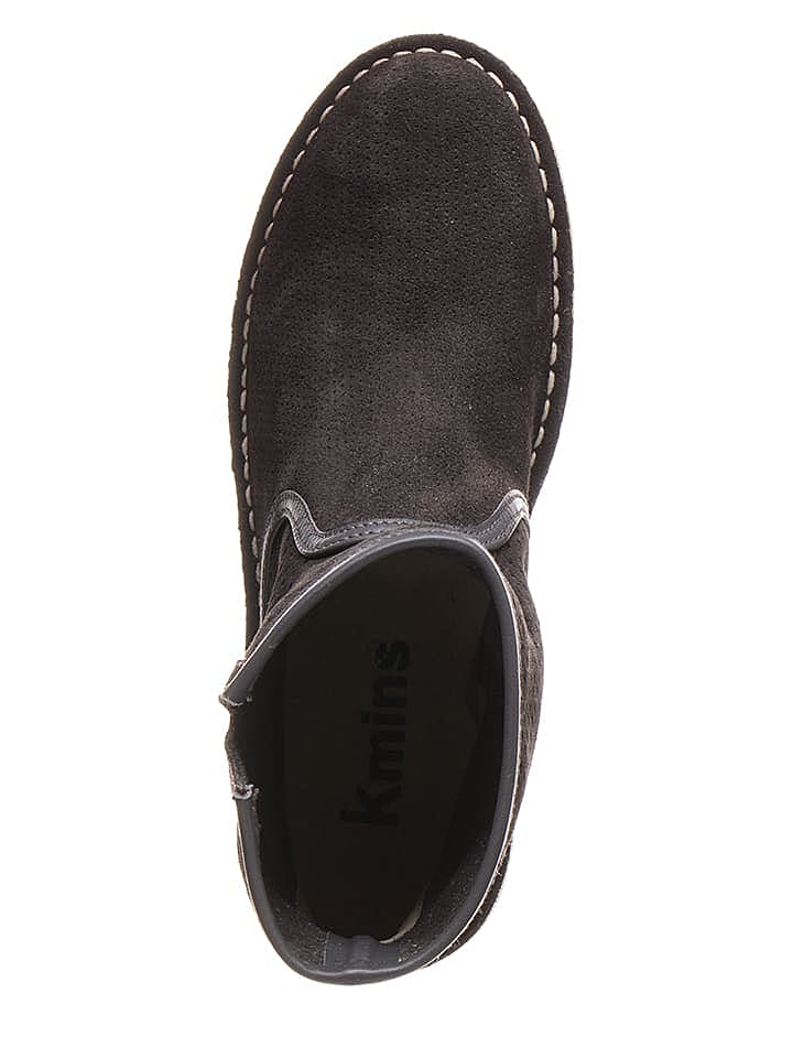 kmins woman Leder-Ankle-Boots in Dunkelgrau günstig kaufen 40