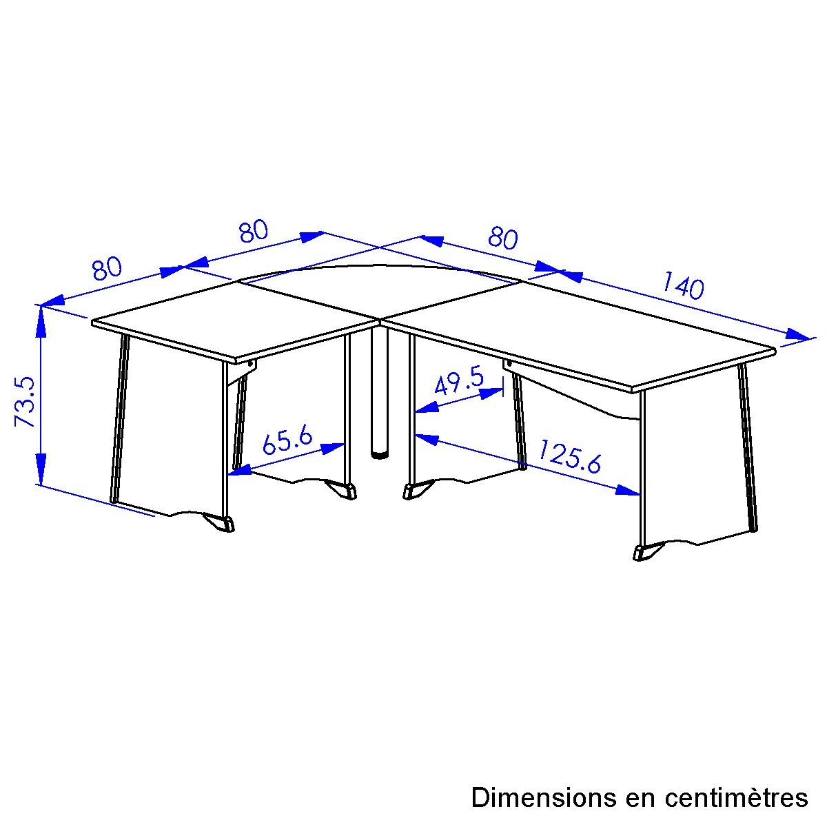Gami Tischelement MAMBO (1-St), Bindungswinkel 90°