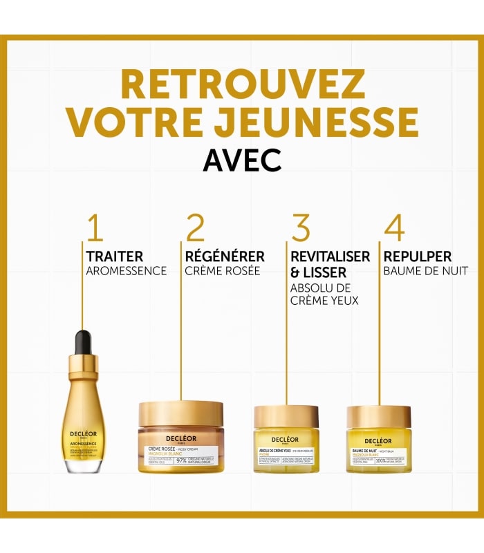 DECLÉOR-BAUME DE NUIT MAGNOLIA BLANC-Crème de Nuit Anti-Age Peau Mature