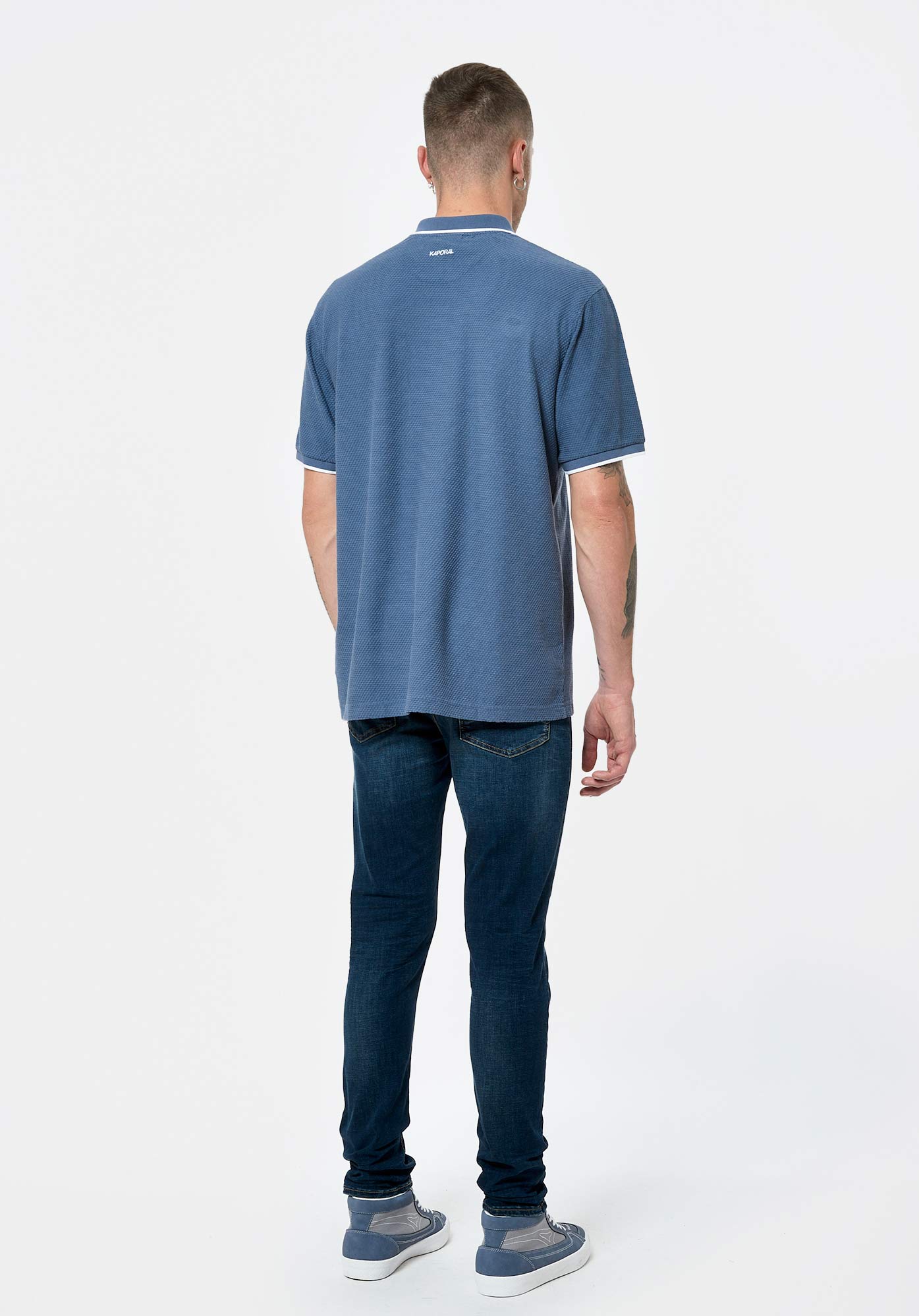 CELES  Polo bleu gris Homme