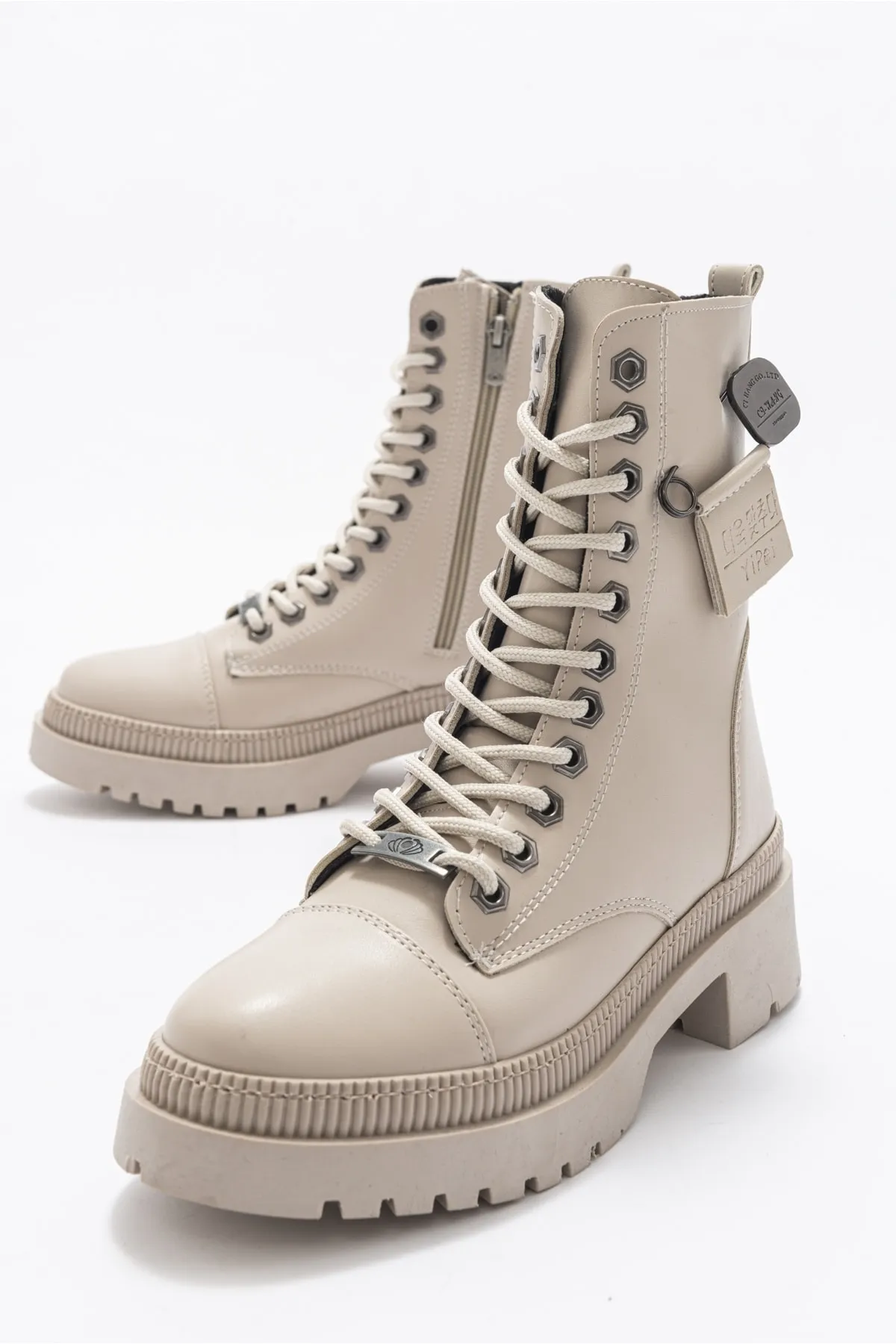 LuviShoes  Abide Beige Skin Damenstiefel