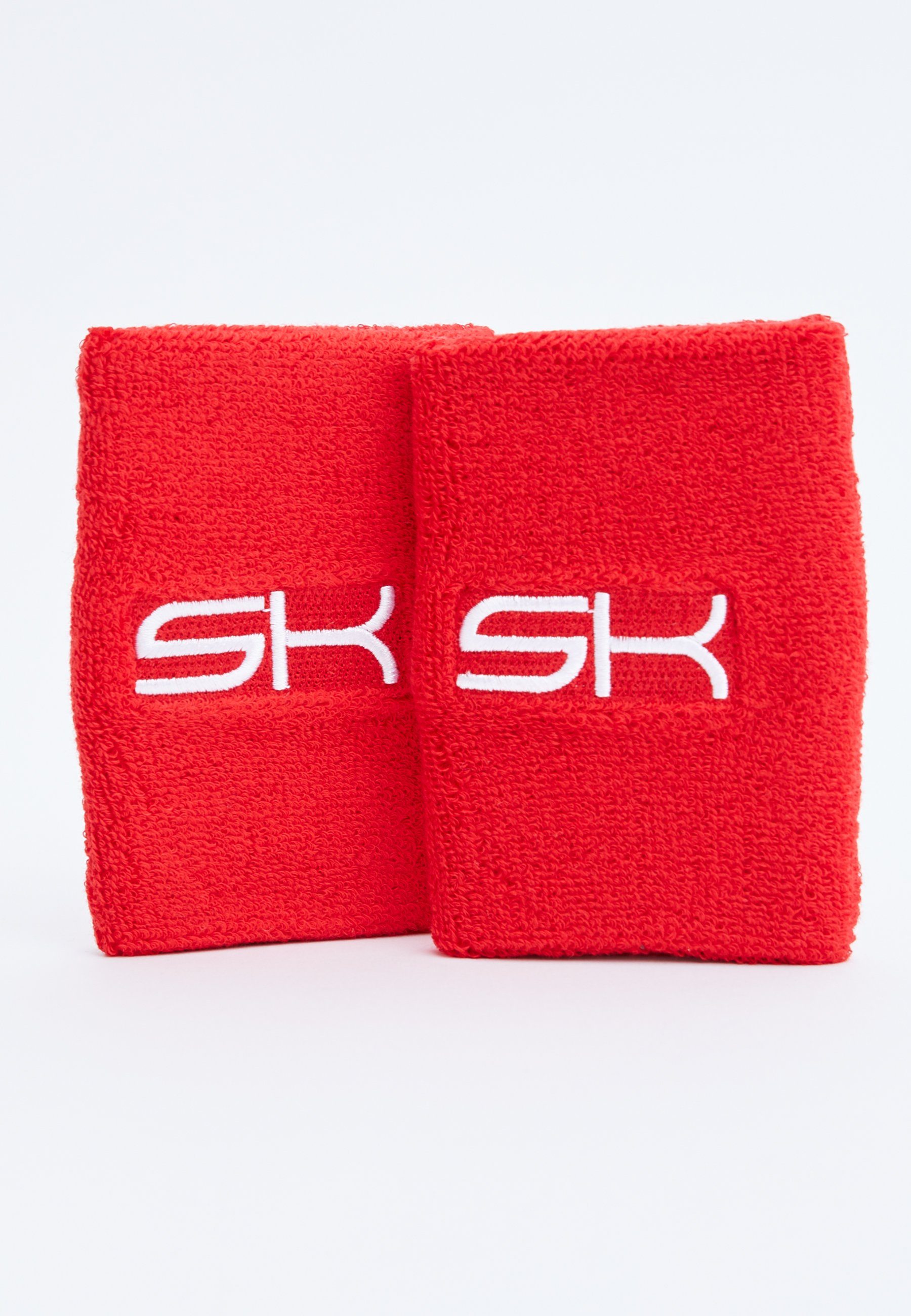 SPORTKIND Schweißband Tennis Schweißbänder groß 2er Set unisex Kinder & Erwachsene, rot
