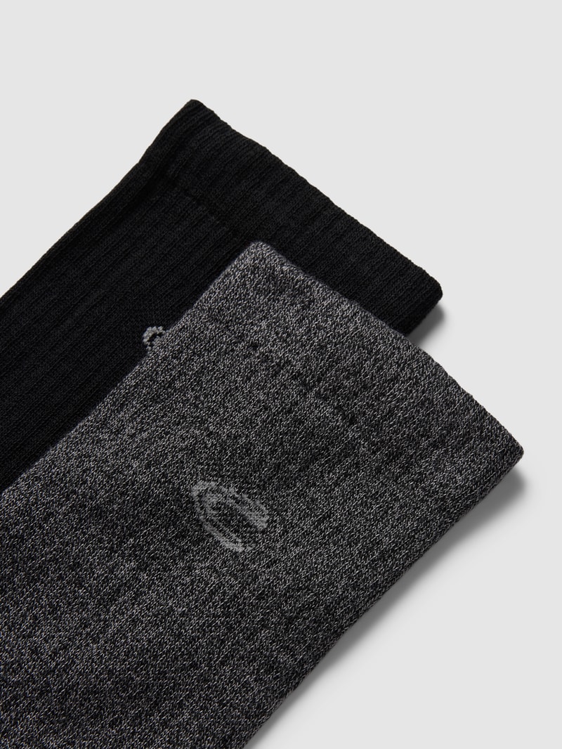 Socken mit Label-Stitching im 2er-Pack in schwarz