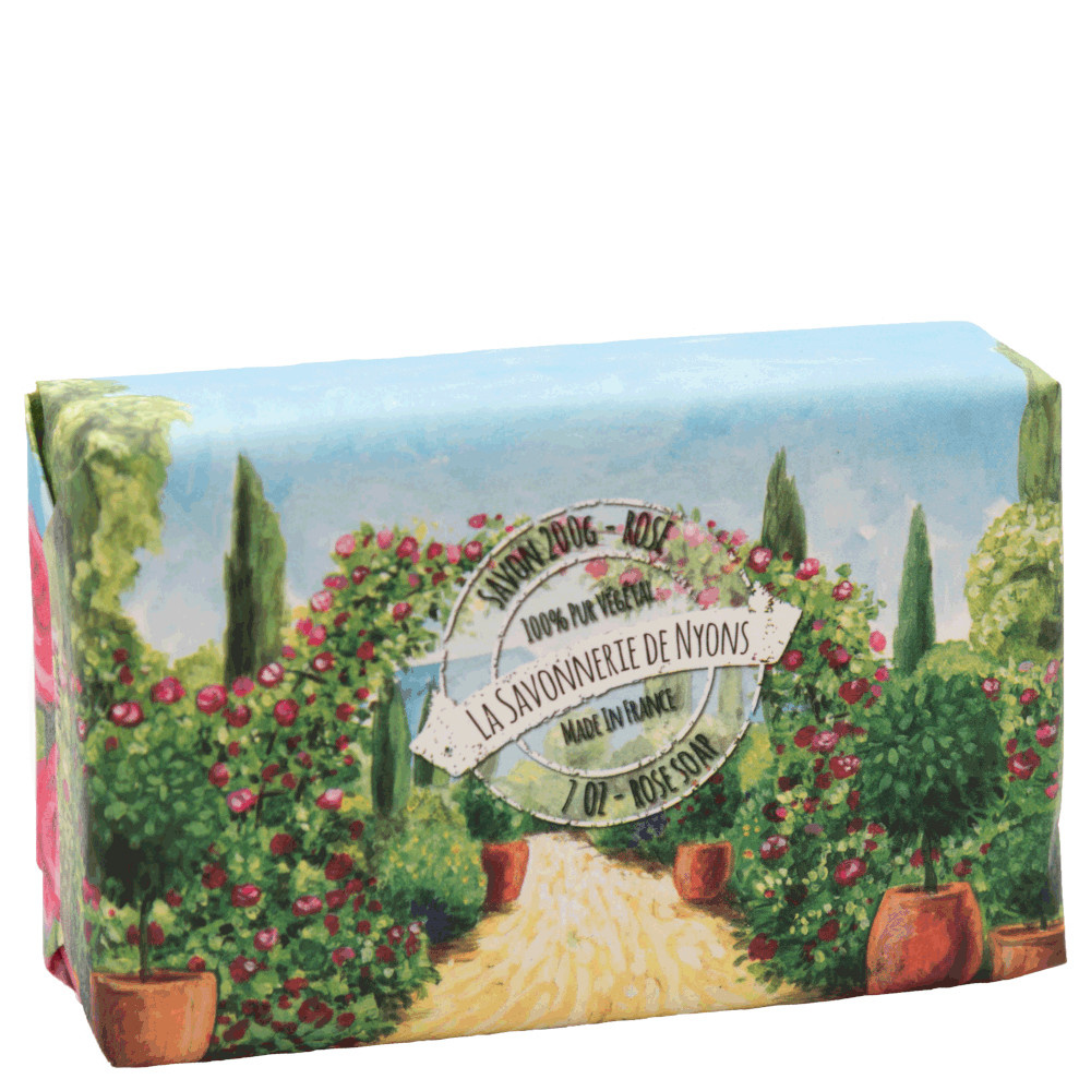 La savonnerie de nyons Savon Emballage Papier 200g Rose Savon
