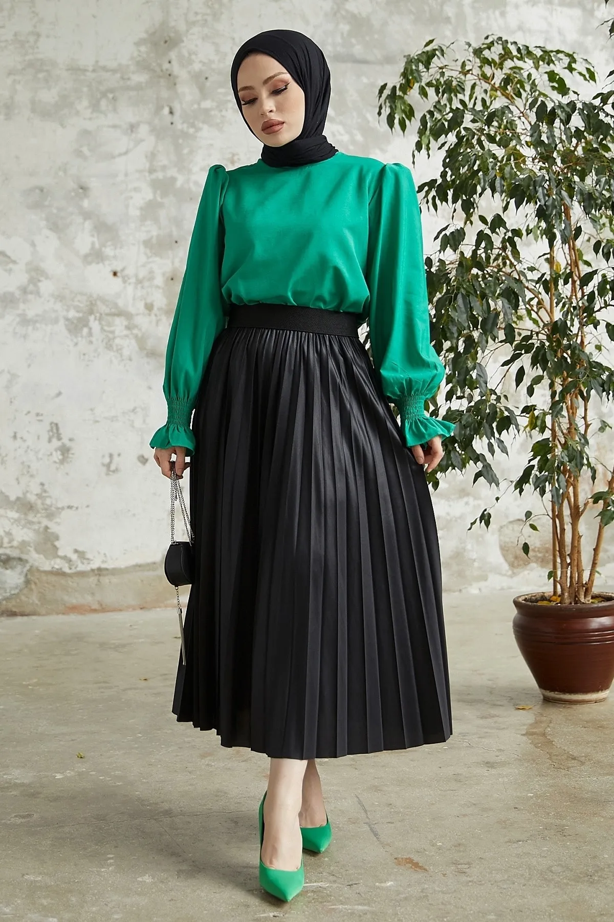 InStyle  Alfea-Rock in Lederoptik – Schwarz
