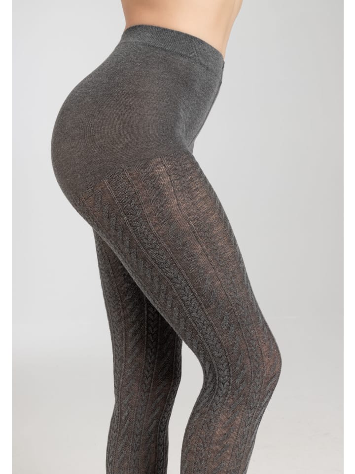 S. Oliver Strumpfhose Cable Stitch 1er Pack originals in dunkelgrau melange günstig kaufen
