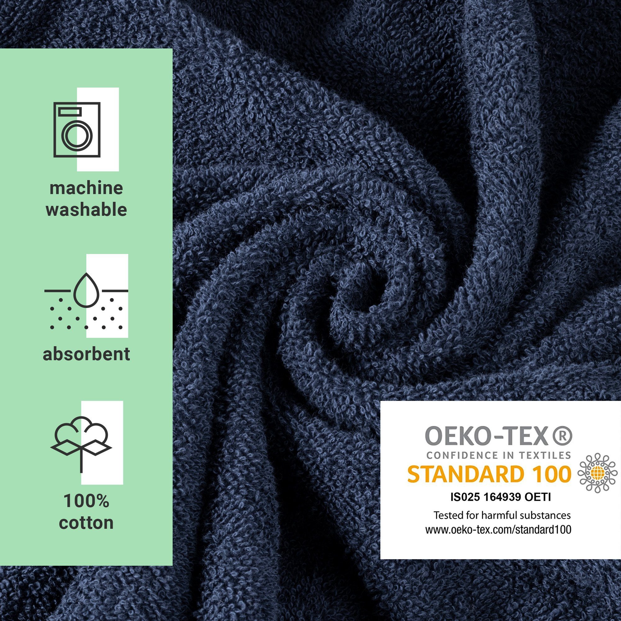 HOMELEVEL Bademantel Badeponcho Surfponcho für Kinder und Teenager mit Kapuze unisex, Baumwolle