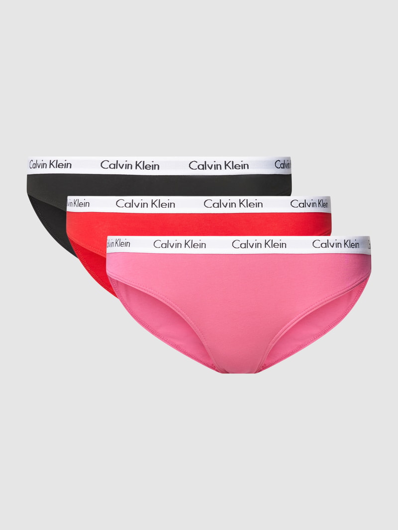 Slip mit elastischem Label-Bund Modell 'CAROUSEL' im 3er-Pack in bordeaux rot