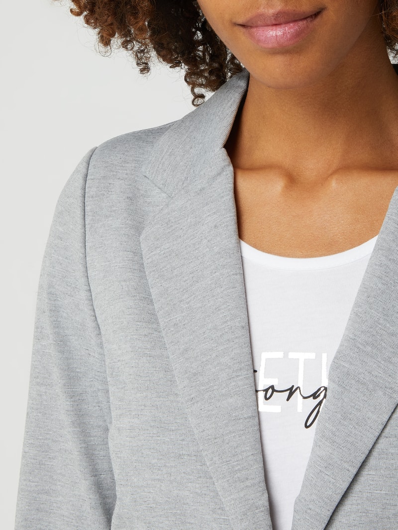 Blazer mit Reverskragen Modell 'Kate' in hellgrau meliert