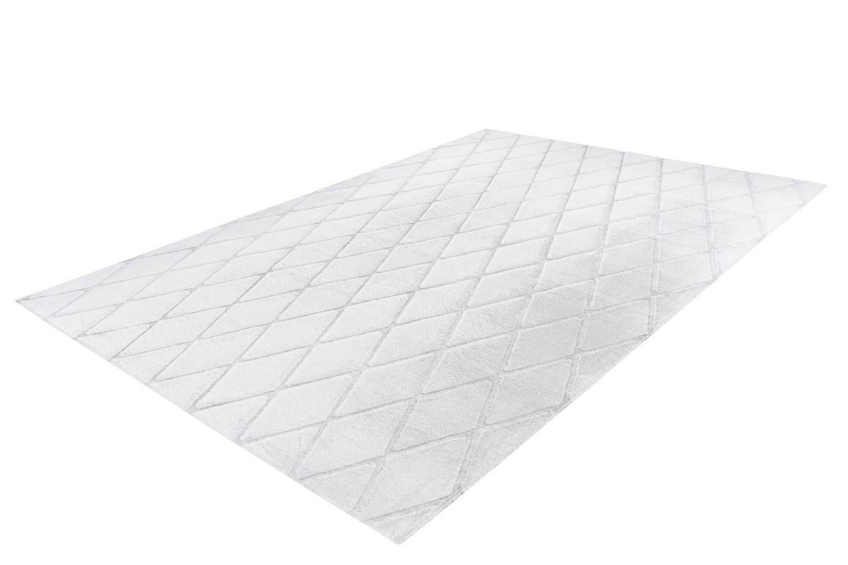 megusta 3D-Hochflorteppich Weiß / Graublau 160cm x 230cm
