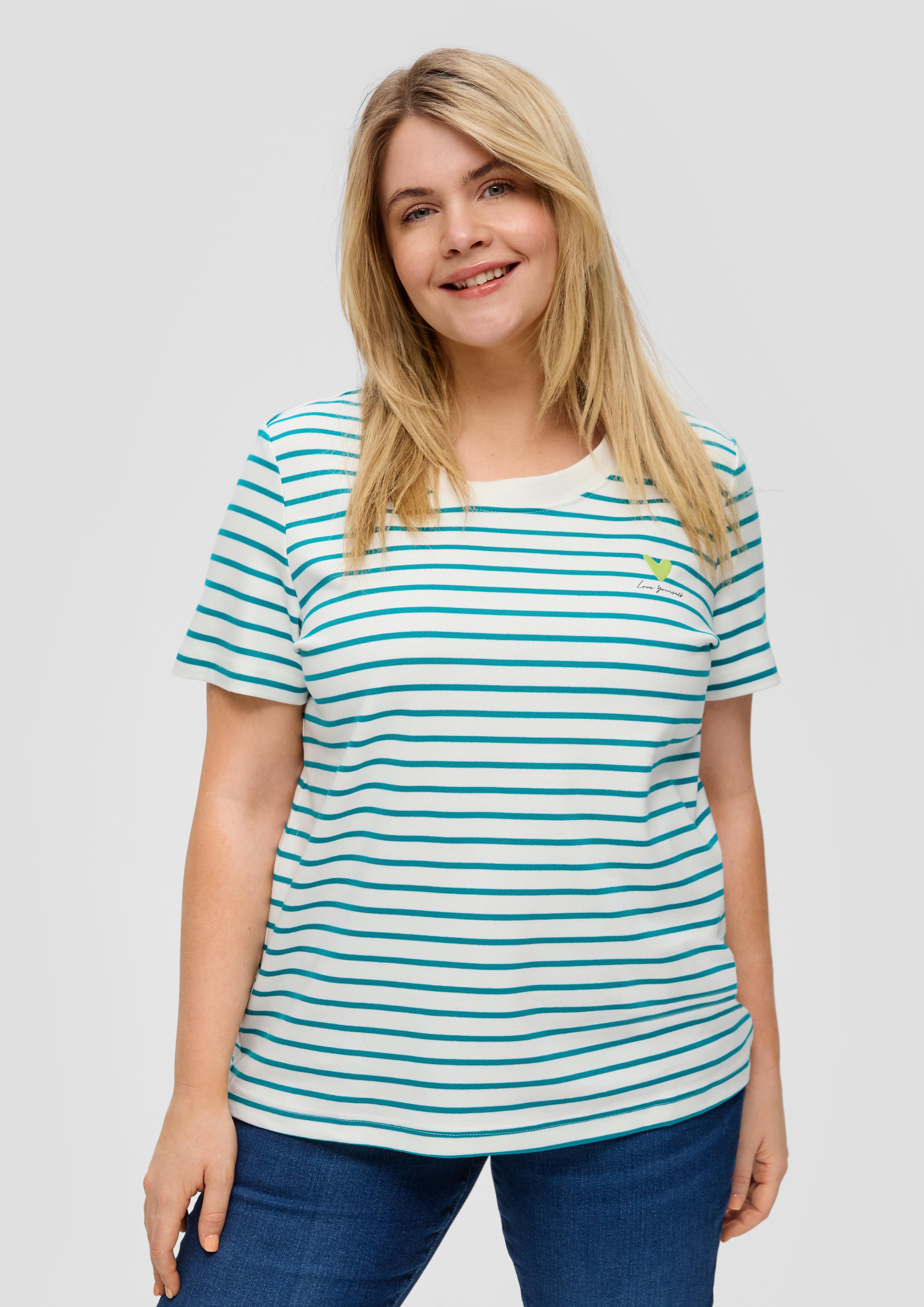 Gestreiftes Interlockjersey T-Shirt  2149225-66G2