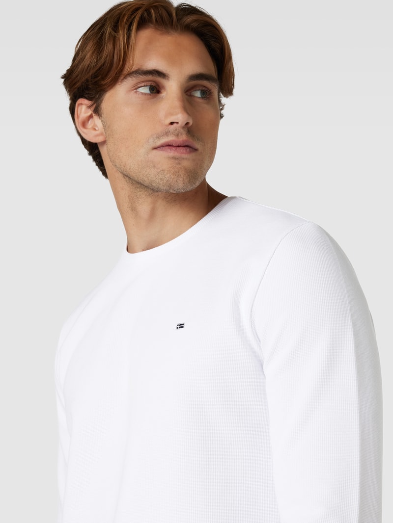 Longsleeve mit Waffelstruktur in weiß