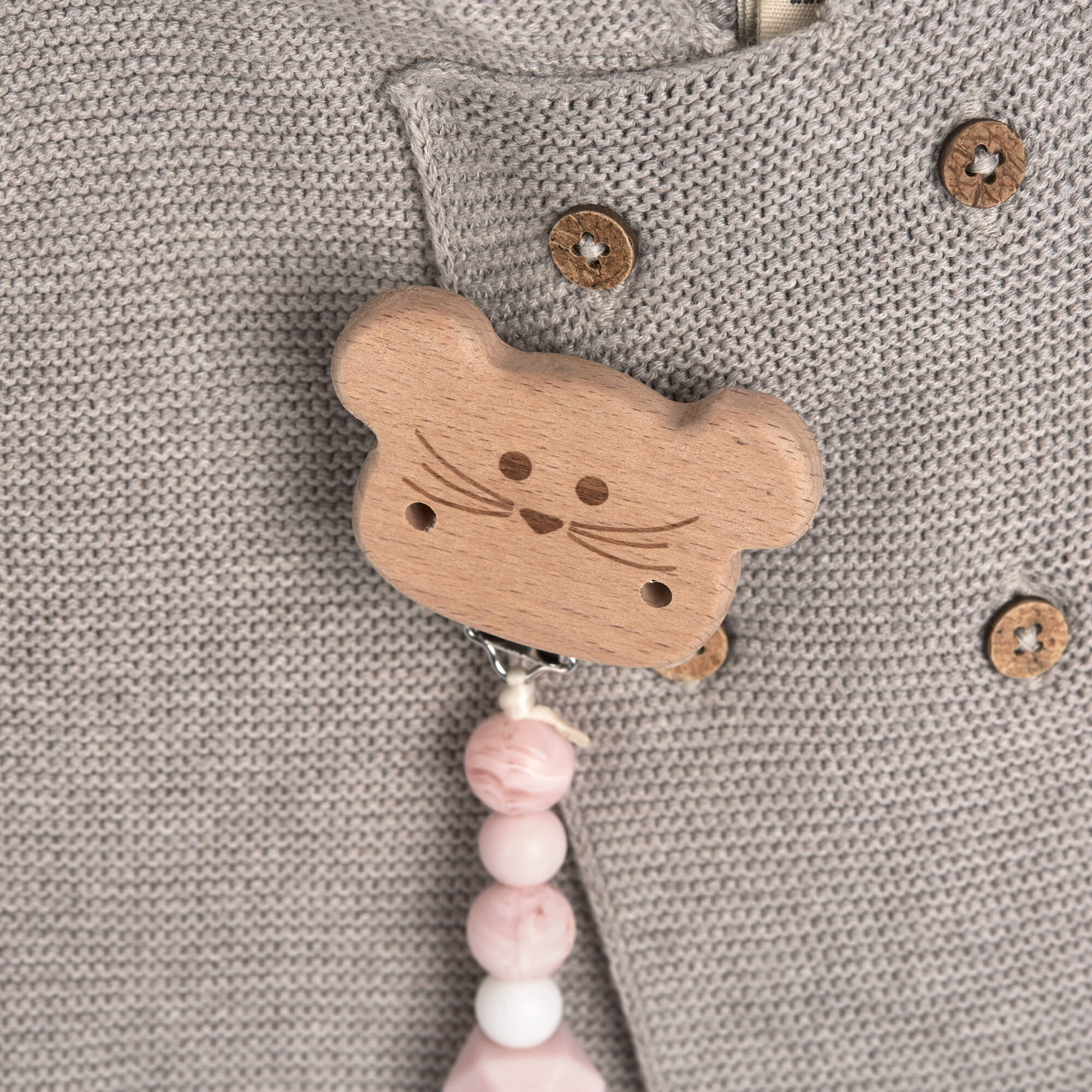 Schnullerkette - Little Chums, Maus Rosa