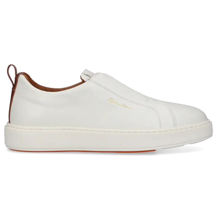 Santoni - Sneaker Slip on 21959 Kalbsleder - weiß