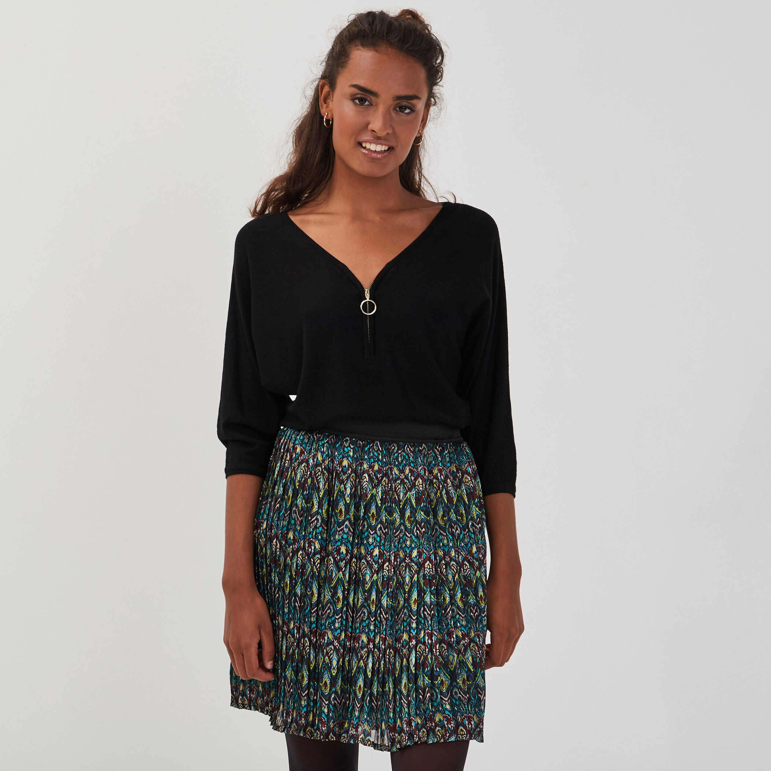 Pull manches chauve-souris noir femme | Cache Cache