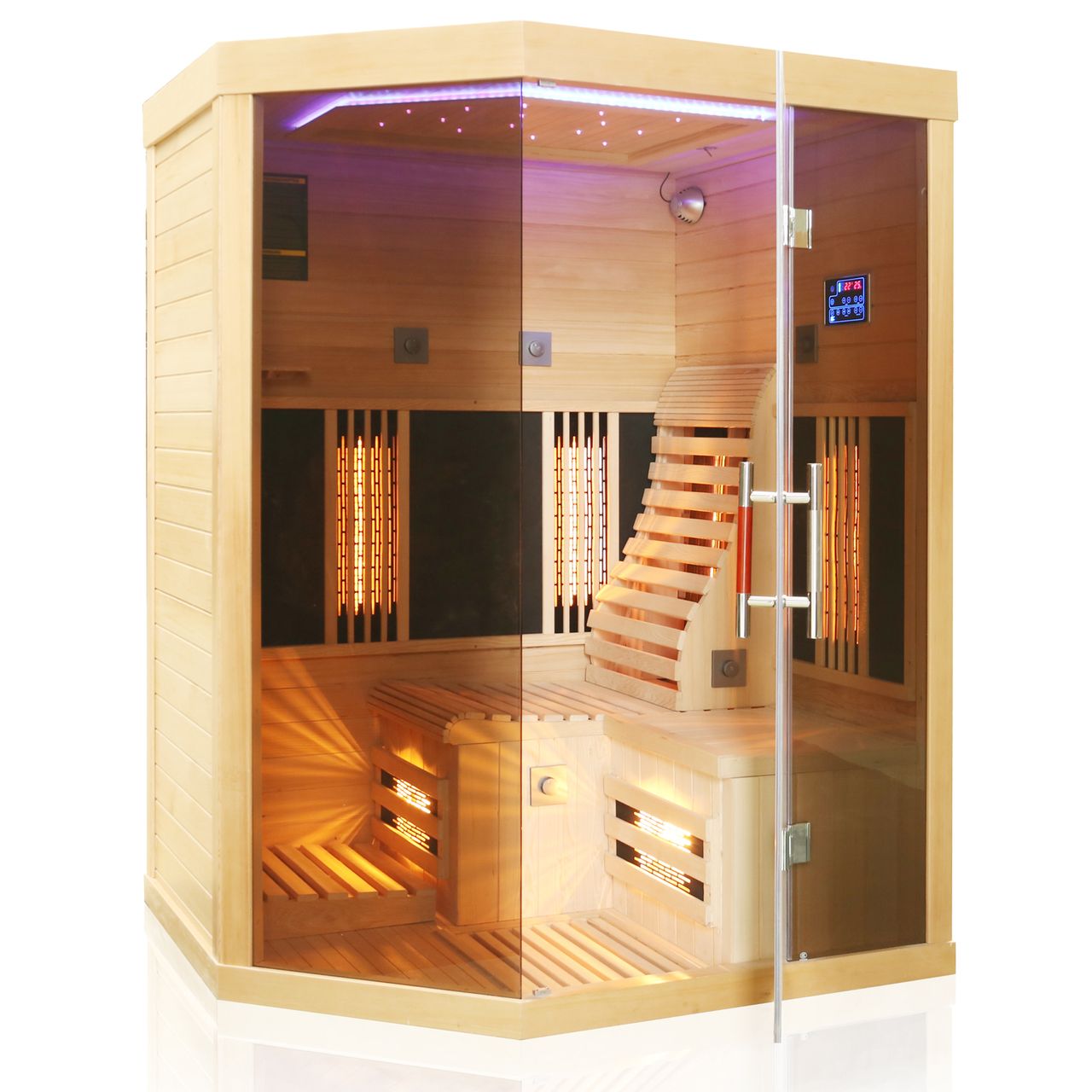 TroniTechnik Dewello® Infrarotsauna Infrarotkabine OTTAWA 140x120cm 1-2 Person inkl. 6 Vollspektrumstrahler